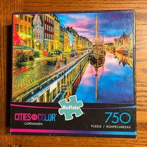 Buffalo David Bitton Cities in Color Copenhagen Puzzle — Bright Blue & Pink